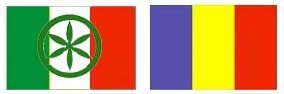 Bandiera di Italia-Padania e Romania