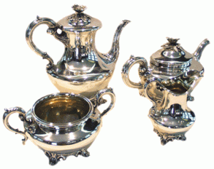 servizio da tè in argento